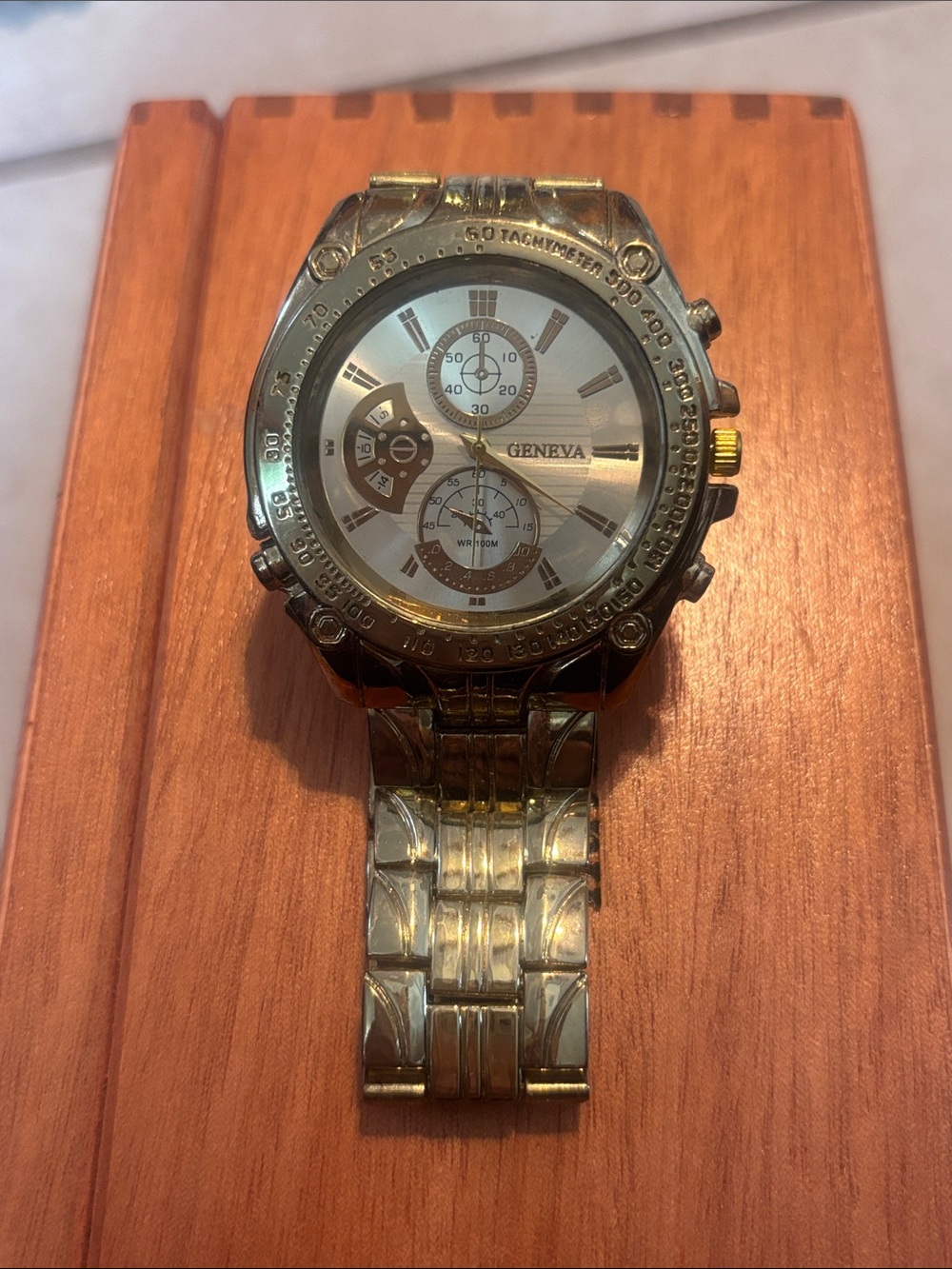 Geneva Gold and Silver-Tone Men's Bracelet Watch
